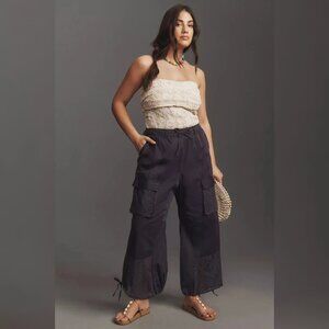 Anthropologie Pilcro Eyelet Patch Parachute Pants M 8 Women's Cotton Pant 42316